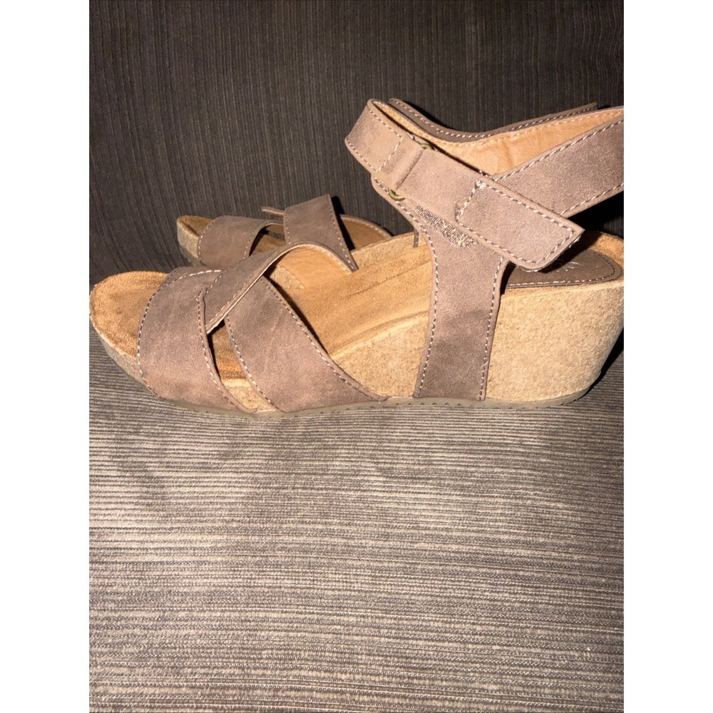 Eurosoft Tressa Wedge Sandals Womens Size 8.5M Brown Lightweight Cork Adjustable - Picture 5 of 6